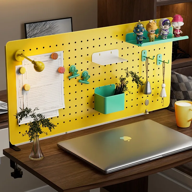 

Book desktop hole board rack office station baffle no punching baffle clamp vertical metal magnetic suction storage