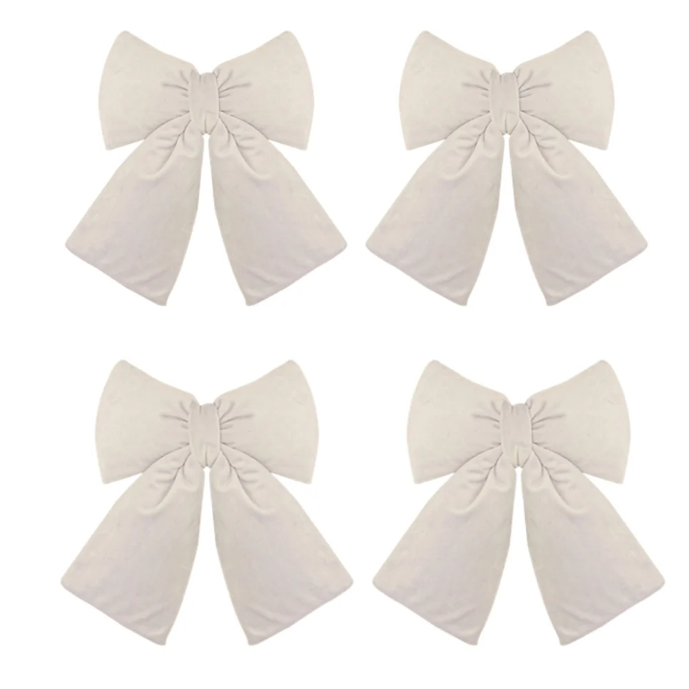 4PCS Sequin Bow Christmas Ornaments Handmade Polyester 12.5x14cm Multi Color Festive Decor For Xmas Tree Wedding Party Hanging