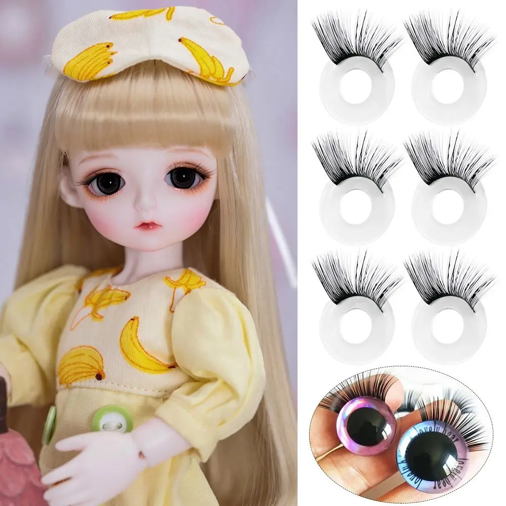 1pair 9-30mm Black False Eyelashes Dolls Big Pretty Eye Make Up Fake Eyelashes for Blythe Doll Accessories DIY Making Repair