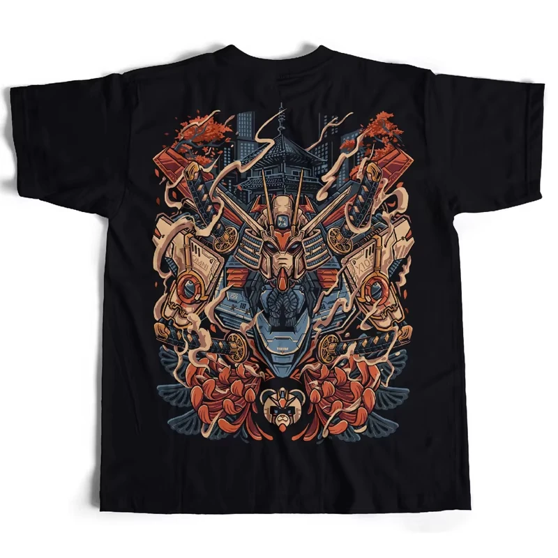 

Mobile Suit Gundam T-shirt Men's New Summer Casual Loose Short Sleeve Comfortable Cotton Top Fashion Trend Men's Clothing