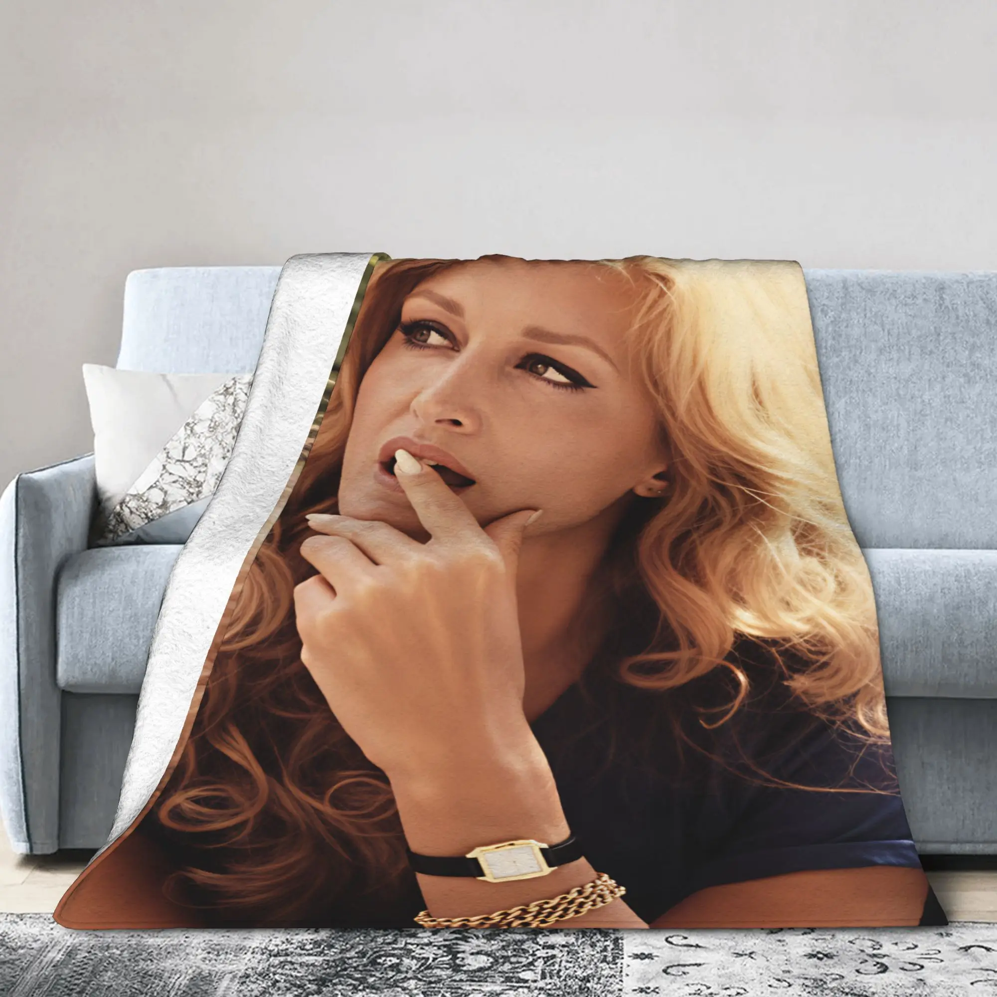 Singer Dalida Warm Soft Blanket  Novelty Picnic Throw Blanket Bedroom Flannel Bedspread Sofa Bed Cover