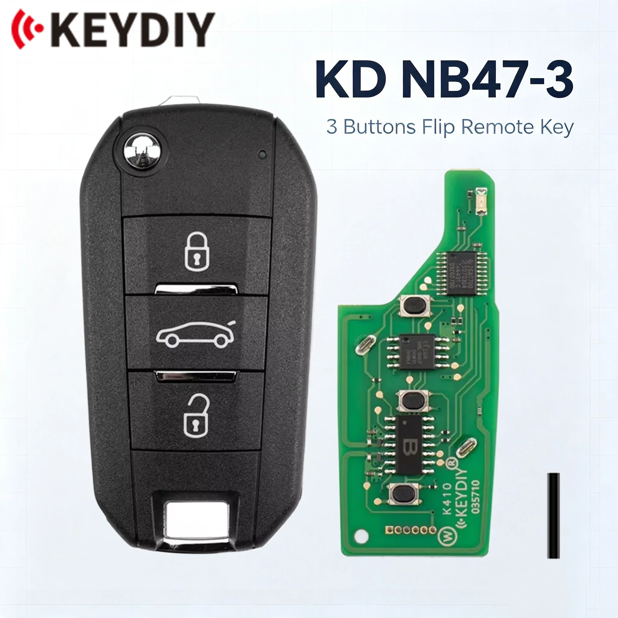 5PCS KEYDIY KD NB47-3 Universal Flip Remote Key 3 Buttons for Peugeot Type