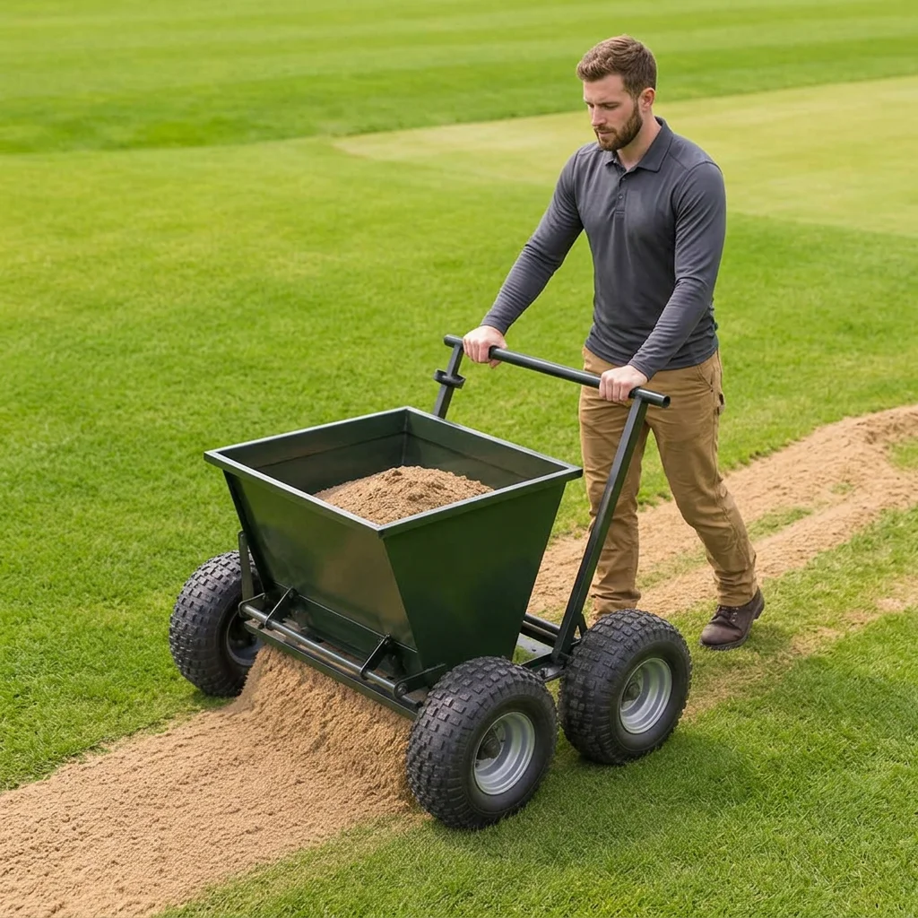 Synthetic Turf Installation Sand Infill Machine Manual PushSpreader with Uniform Output