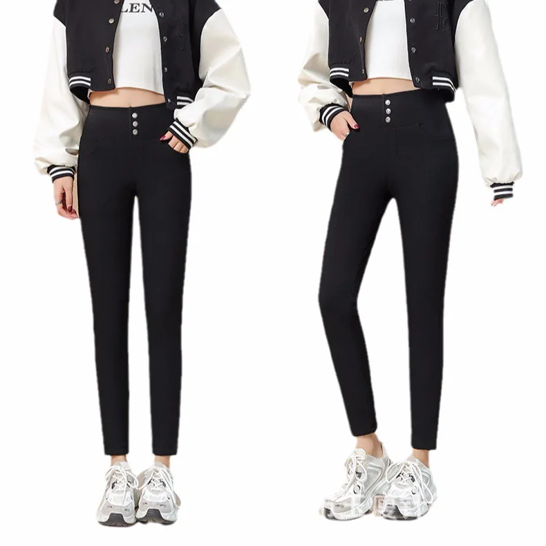 グースダウンサーマルパンツ レディース 冬 スリムフィット ハイウエスト 暖かいウールシルク セクシーダウンレギンス 女性用パンツ PT-567