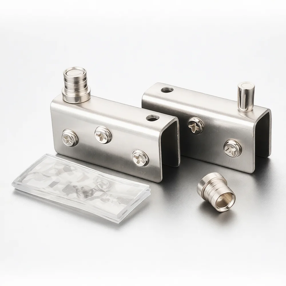 Elegant Stainless Steel Glass Hinge Clamp For Frameless Door No Hole Required Cabinet Pivot Hardware Modern Decor