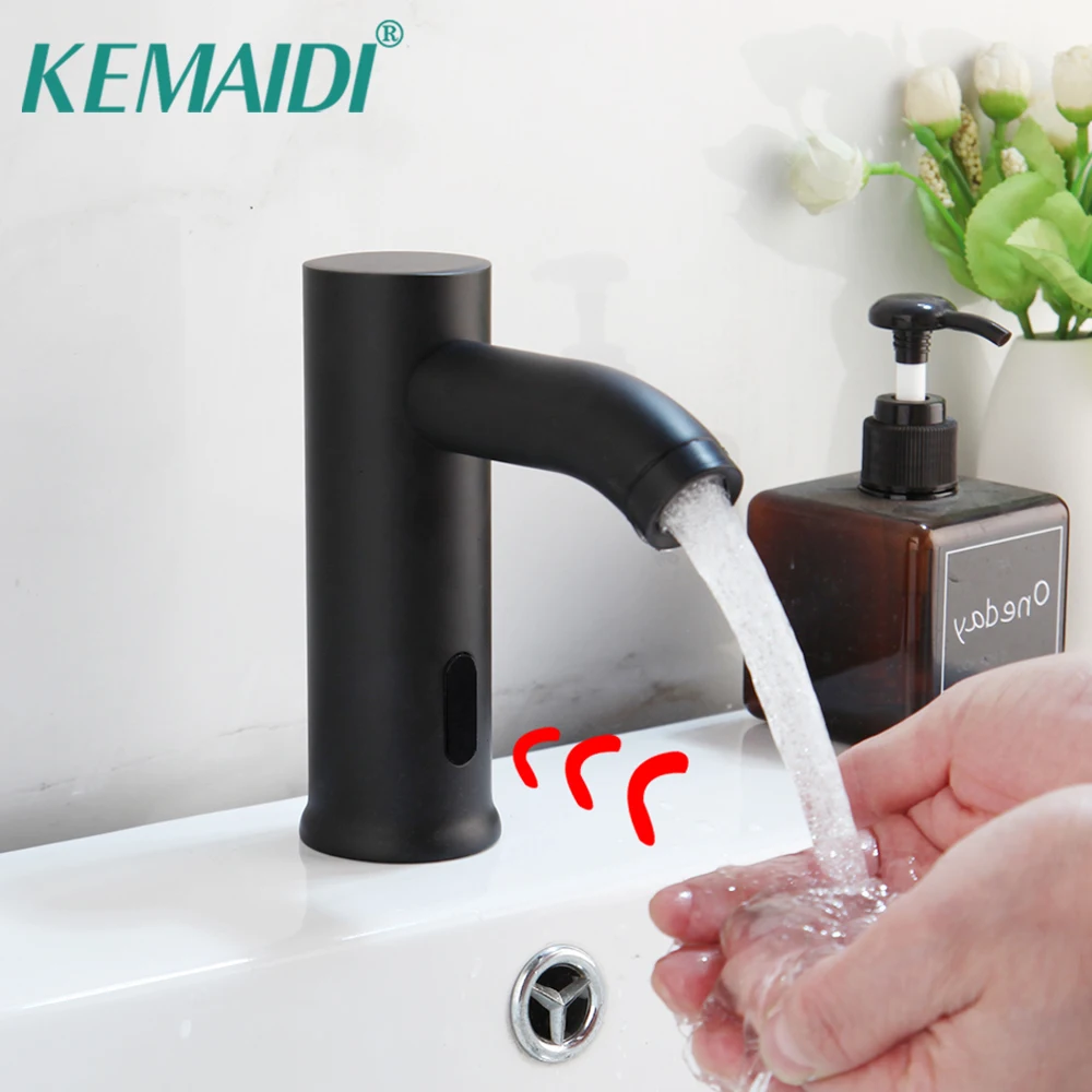 KEMAIDI  Automatic Hands Touch Free Faucets Bathroom Sink Faucet Sensor Water Saving Inductive Electric Water Mixer Tap