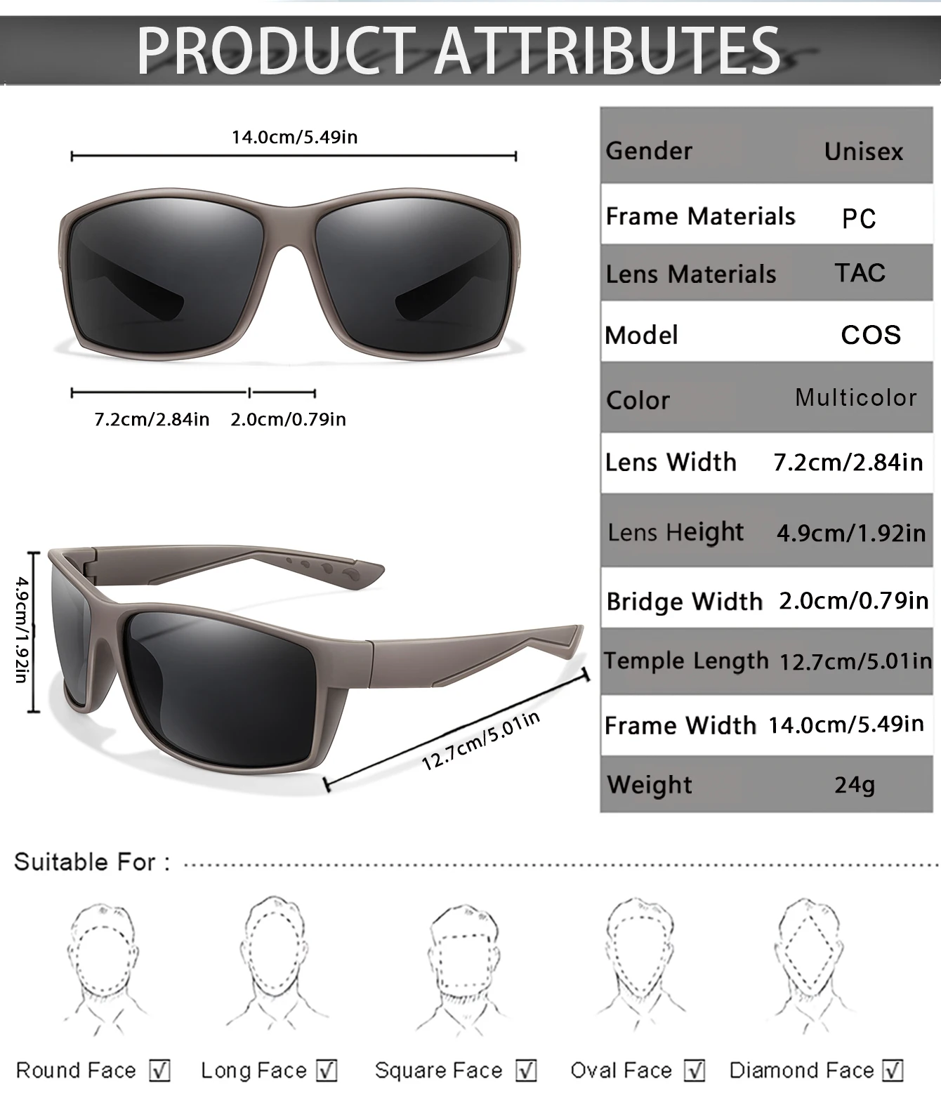 LOISRUBY Marke Polarisierte Sonnenbrille Männer und Frauen Outdoor Sport Fahren Angeln Multi Farbe Gläser UV400 – Detail 2