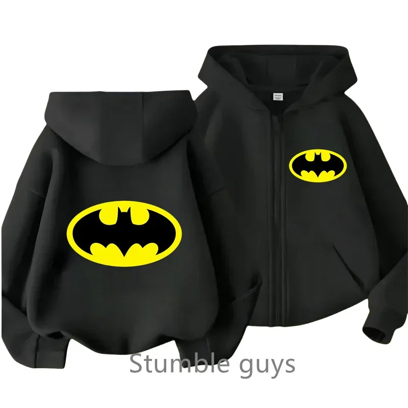 Sudadera con capucha de Batman para niños, Jersey con cremallera, camiseta de manga larga, Tops casuales, ropa de moda para niños y niñas