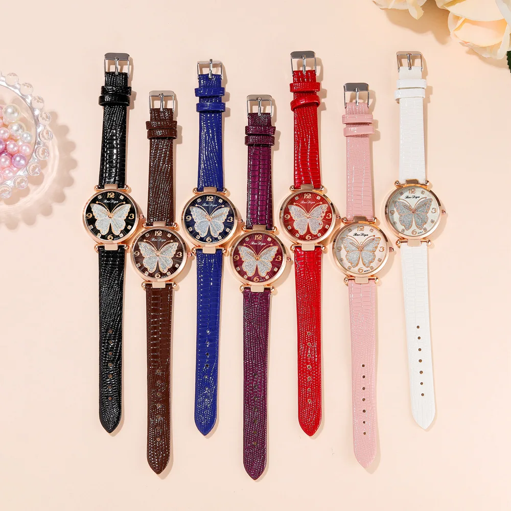 Women Leather Strap Analog Quartz Watch Men\'s Watch Blue Glass Belt Business Watch Ladies Wrist Watch Reloj Mujer Lady Dress