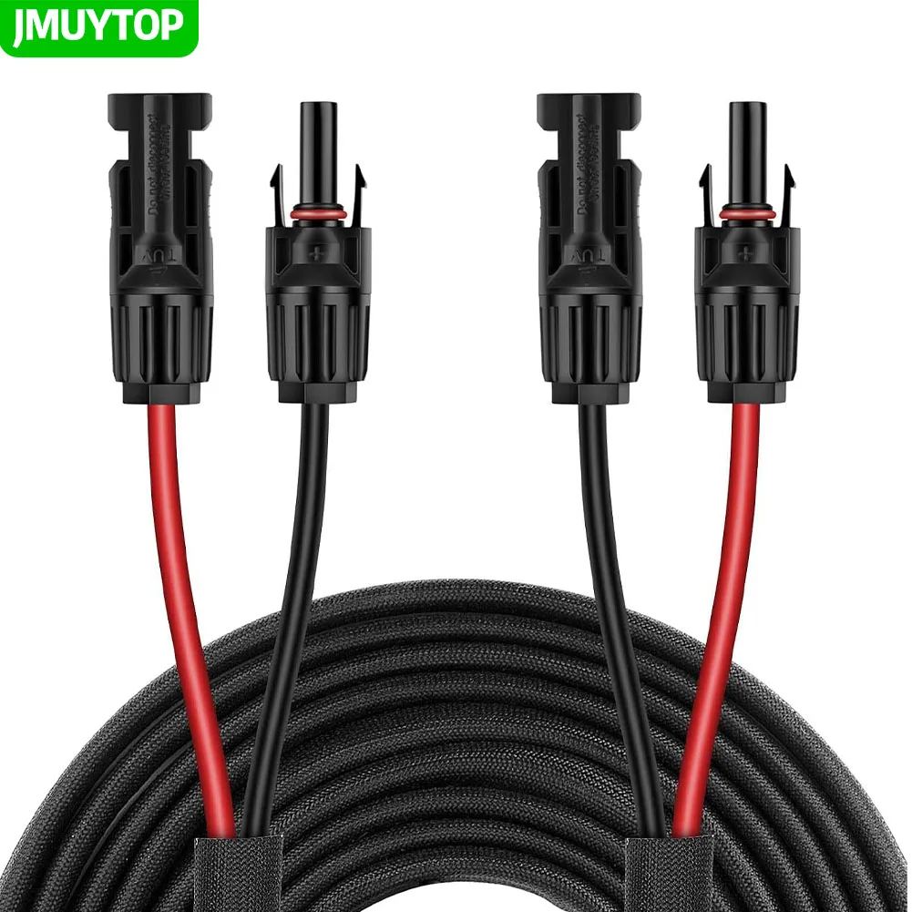 Cabo solar JMUYTOP 6 mm2 10AWG com retardante de chamas para painel fotovoltaico EcoFlow Delta River 2 3 MAX e estação de energia portátil.