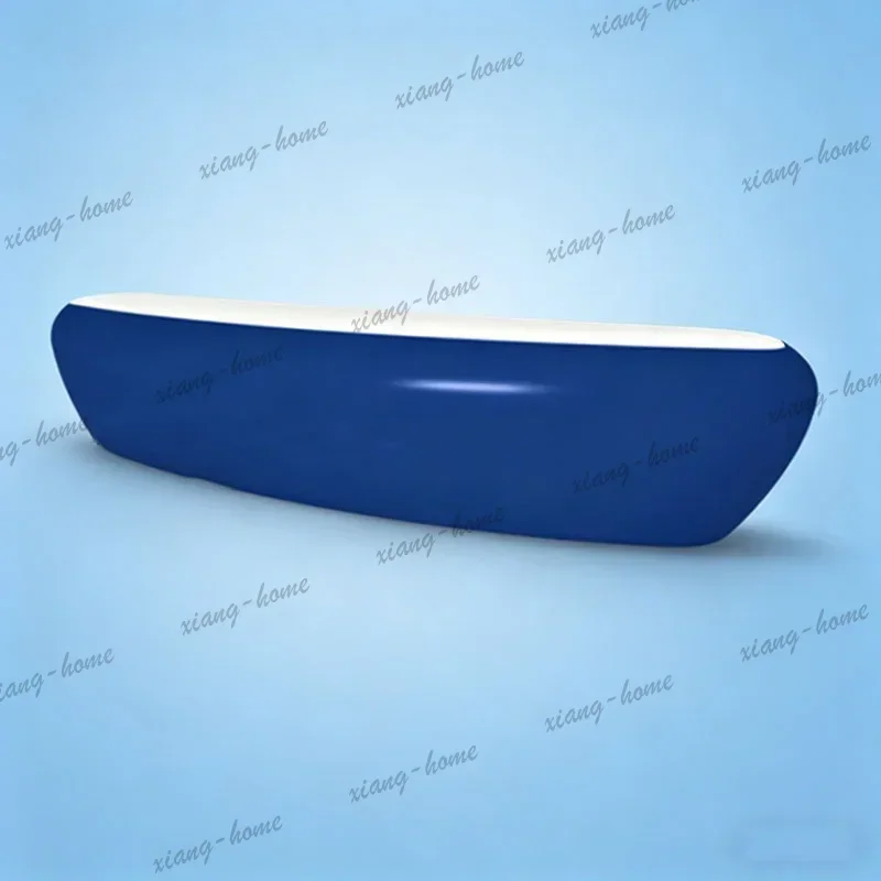 ld Blue Logo Reception Desks Beauty Salon Modern Welcome Design   Cosmetic Shop Bancone Da Reception Office Furniture