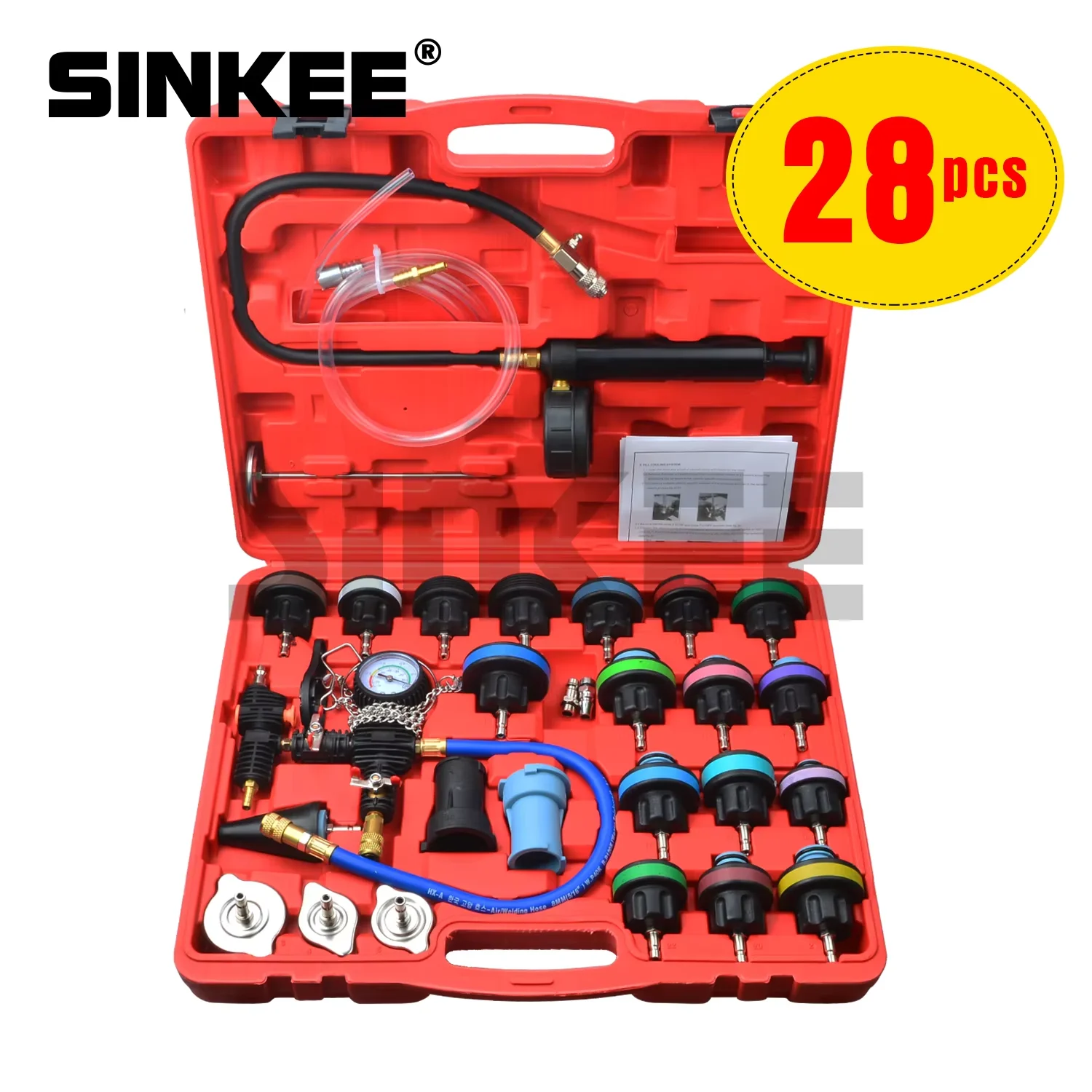 28 STKS Universele Radiator Druktester Vacuüm Koelsysteem Tank Refill Test 3.5 Bar Voor BMW VW Ford GM