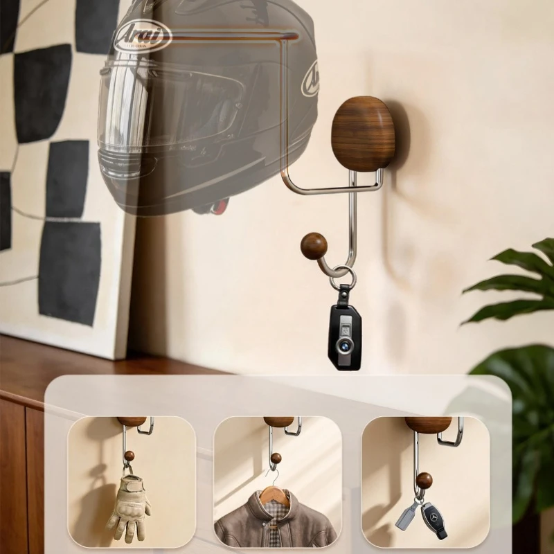 Motorcycle Helmet Rack Minimalist Wall Clothes Hanger Living Room Cap Bag Hanging Hooks Home Organizer Helmet Display Stand
