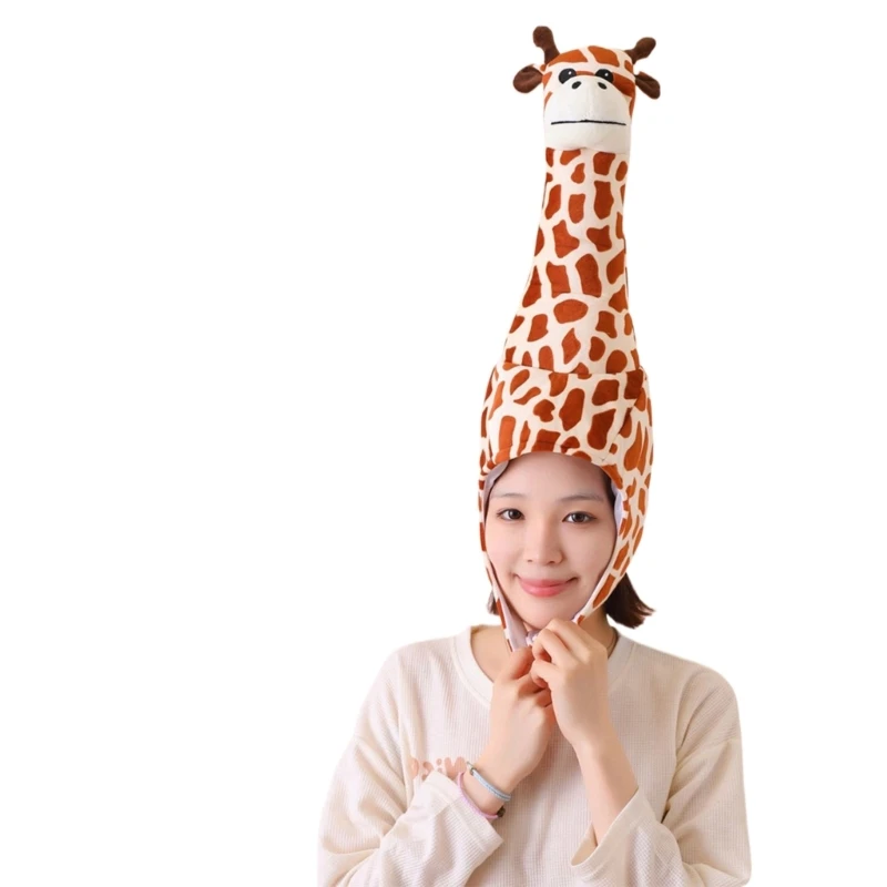 Birthday Party Celebration Giraffe Hat Cartoon Headgear Role Play Dress Up Hat N58F