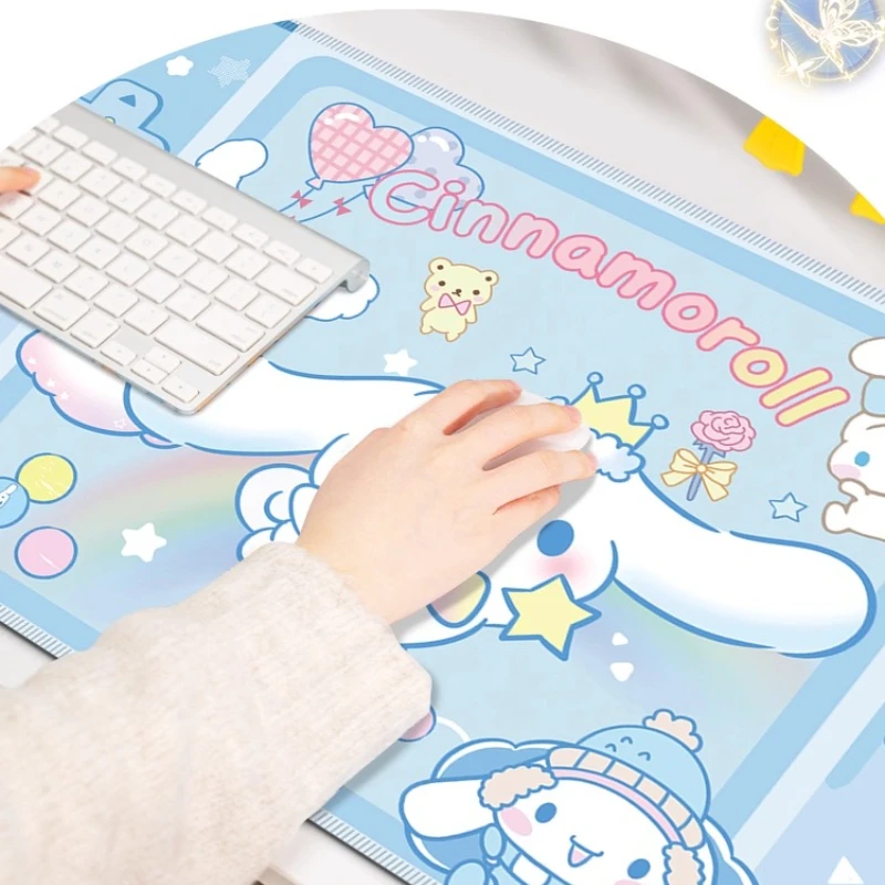 Kawaii Cinnamoroll коврик для мыши с рисунком Sanrio, большой коврик для мыши, нескользящий геймерский коврик для клавиатуры и мыши, коврик для ноутбука, компьютера, настольного компьютера