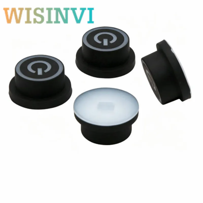 5pcs 19×9mm Silicone Power Button Cap 5x5mm Square Hole Tactile Switch Cap Power Symbol Key Cap for Amplifier 8x8 Tact Switch