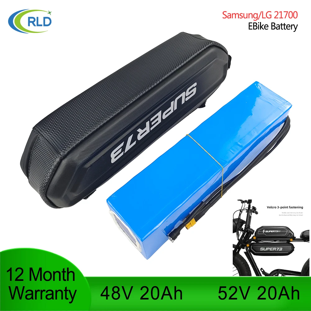 48V 52V Ebike Battery Pack 20Ah Triangle Battery Triangle With Hanging Bag Waterproof Battery for 750W 1000W Bafang motor akku