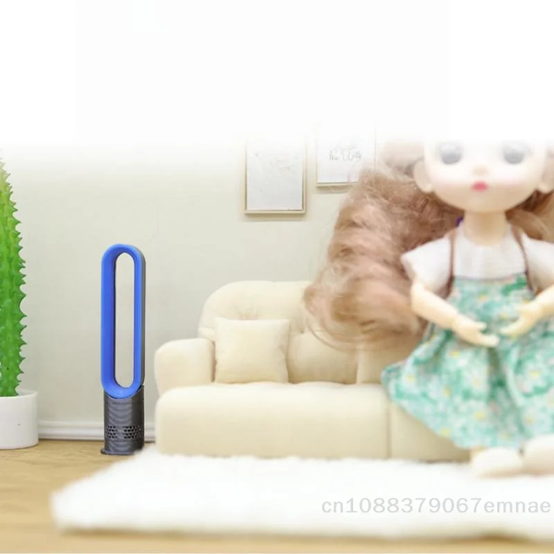 

[ZYAS]1Pcs Furniture Decoration 1/12 Dollhouse Simulation Mini Bladeless Electric Fan Model Dolls House Living Scene Accessories