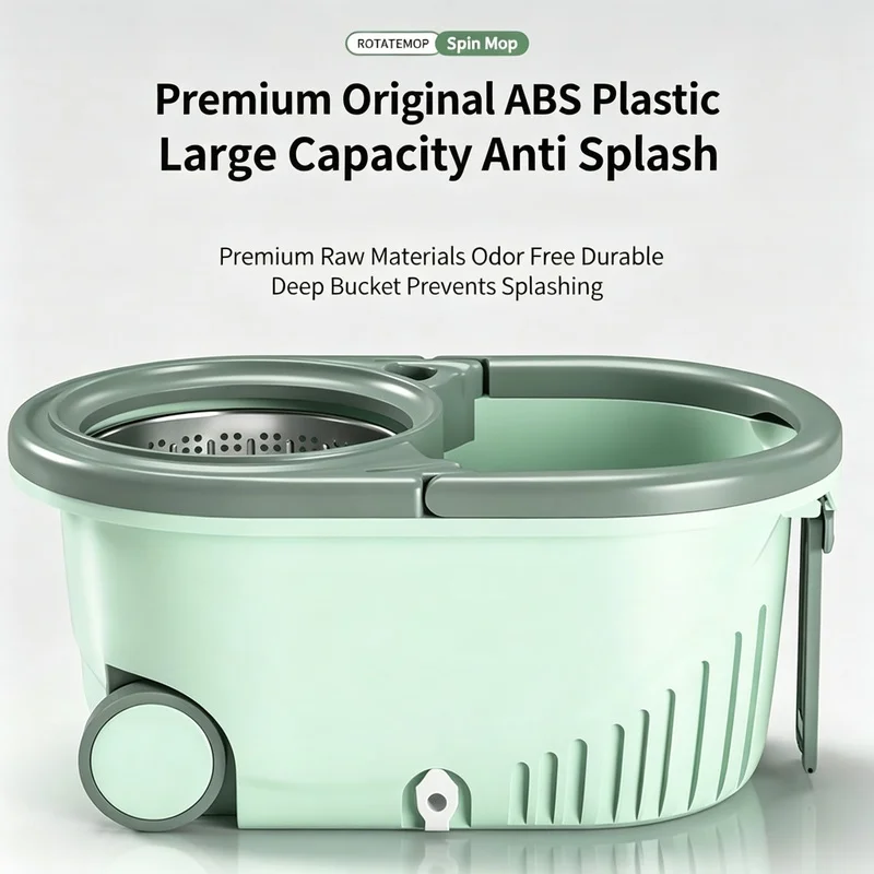 Spin Mop with Bucket Dual Drive Self Wringing Mop Spin Dryer Water Separation Household Cleaning Tool for Home