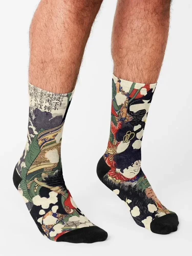 Utagawa Kuniyoshi - Sun Erniang, Known as the Demon Mother Socks japanese fashion hip hop fashionable Luxury Woman Socks Men's