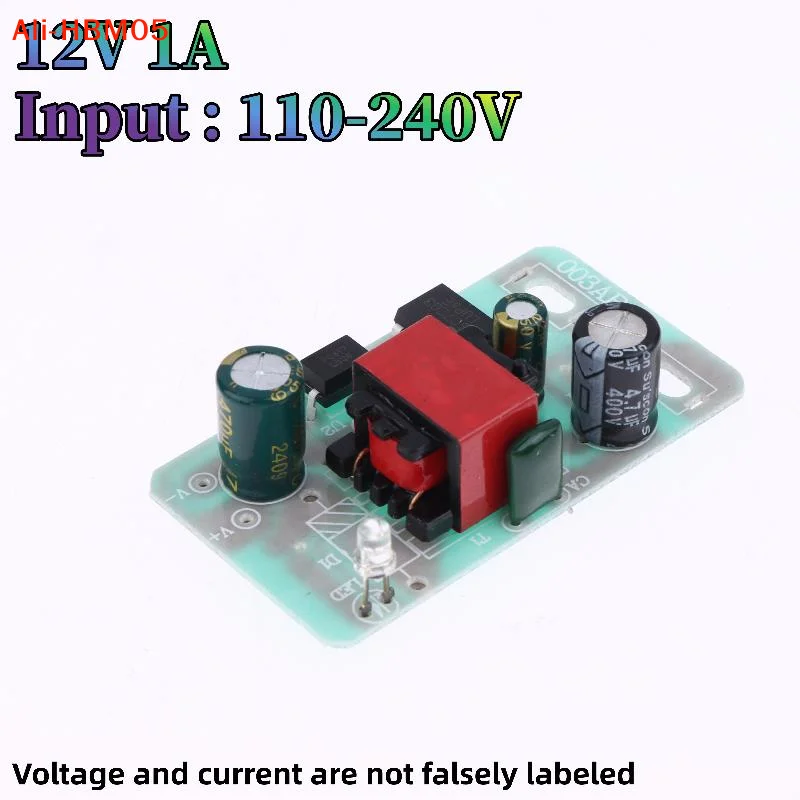 (HB05)1Pc DC Voltage Regulator Switch Circuit Bare Board Monitor LED Light 110V 220V AC-DC 12V 1A Switching Power Supply Module