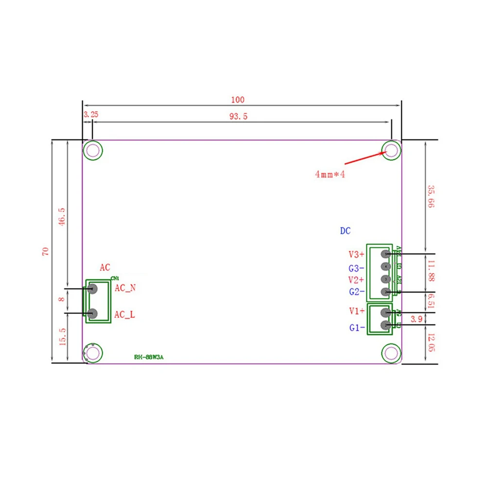 75W Triple Isolated DC Step Down Power Supply Board AC85-265V to DC 5V12V12V 5V12V15V 5V12V24V Constant Voltage Power Module