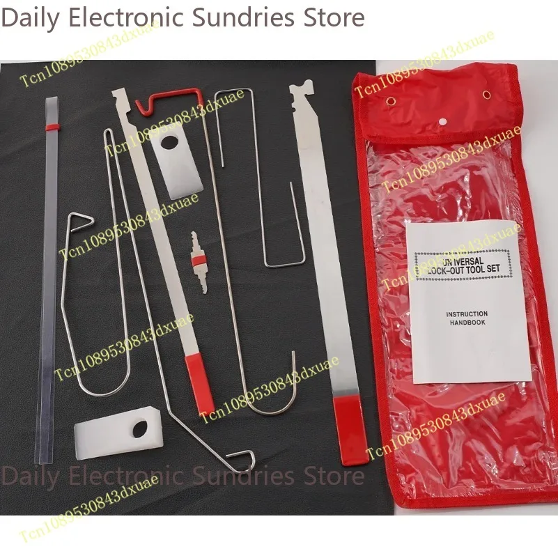 9-Piece Universal Vehicle Lock Rescue Kit Car Truck Door Unlock Kit for Emergency Key Loss