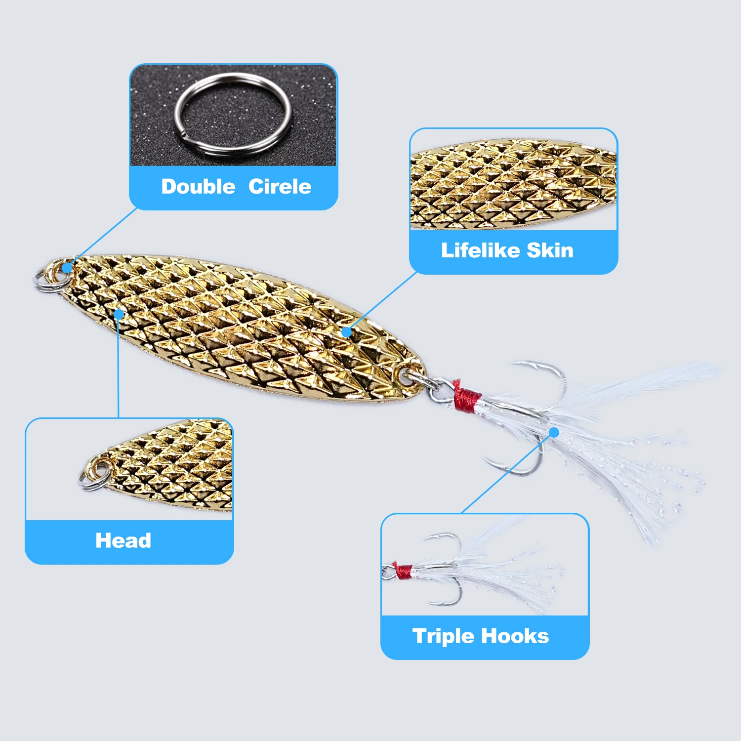 الصيد ملعقة السحر علقة شكل الترتر الصلب المعادن سبينر الطعوم تهزهز سمك السلمون المرقط باس الصيد التصيد الطعم للمياه العذبة المياه المالحة