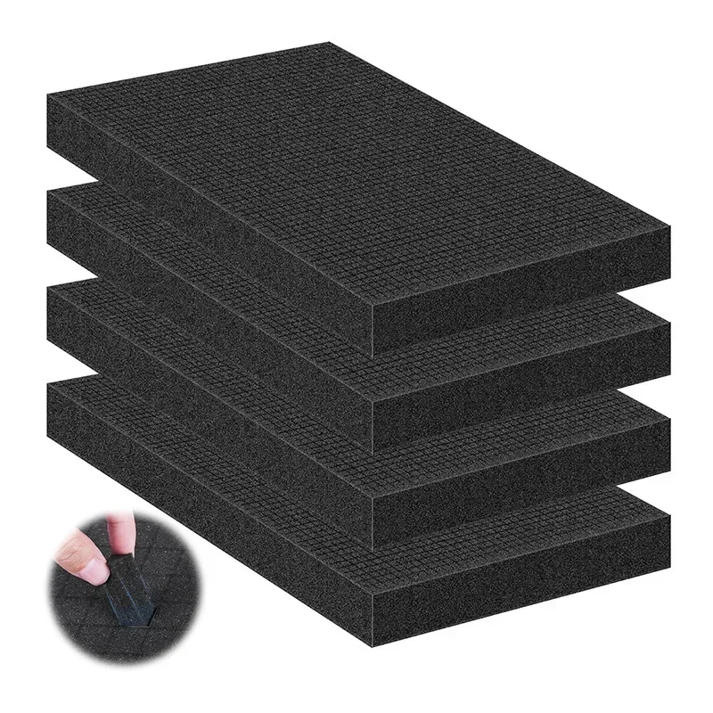 

4PCS High Density Foam For Toolbox Pre-cutting Foam Insert Shock-Absorbing Sponge Sheet Shadow Precorted For Hard Flight Case