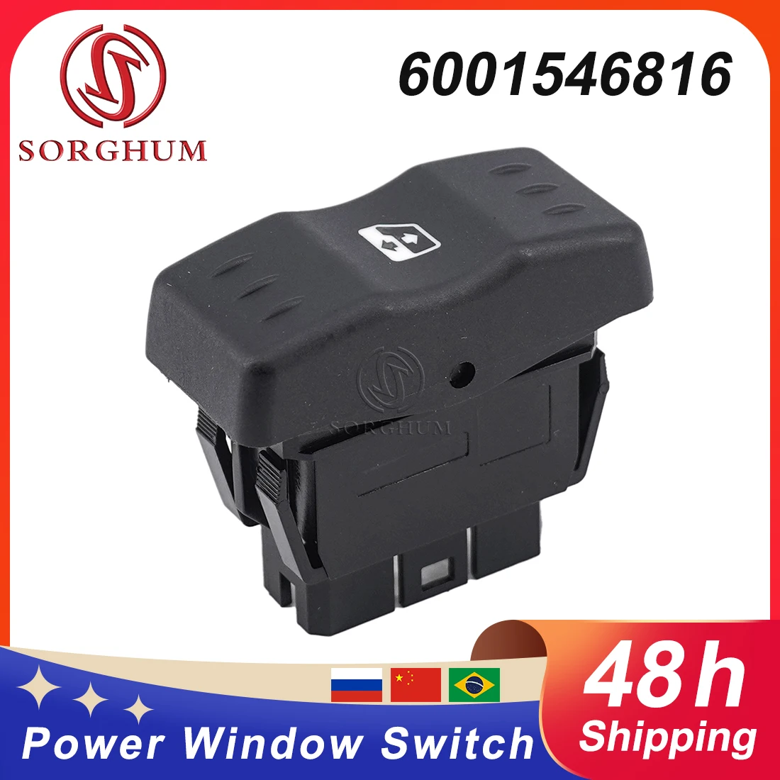 Sorghum New 6001546816 Car Accessory Electric Power Window Single Switch Button for Renault Dacia Logan 2004 2005 2006 2007-2014