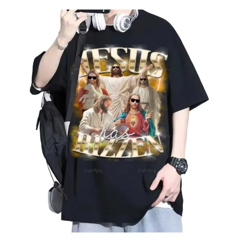 T-shirt chrétien de Pâques avec motif rétro des années 90, design bootleg, fichier numérique Jésus est ressuscité, dimanche de la résurrection
