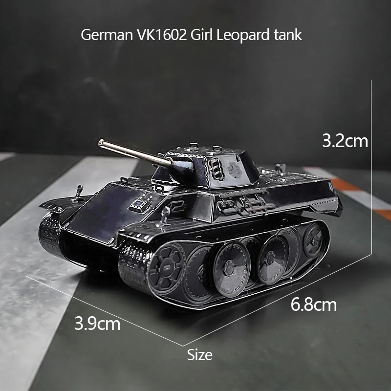 Steel model like full metal 3D three-dimensional handmade DIY puzzle assembled model German VK1602 girl Leopard tank