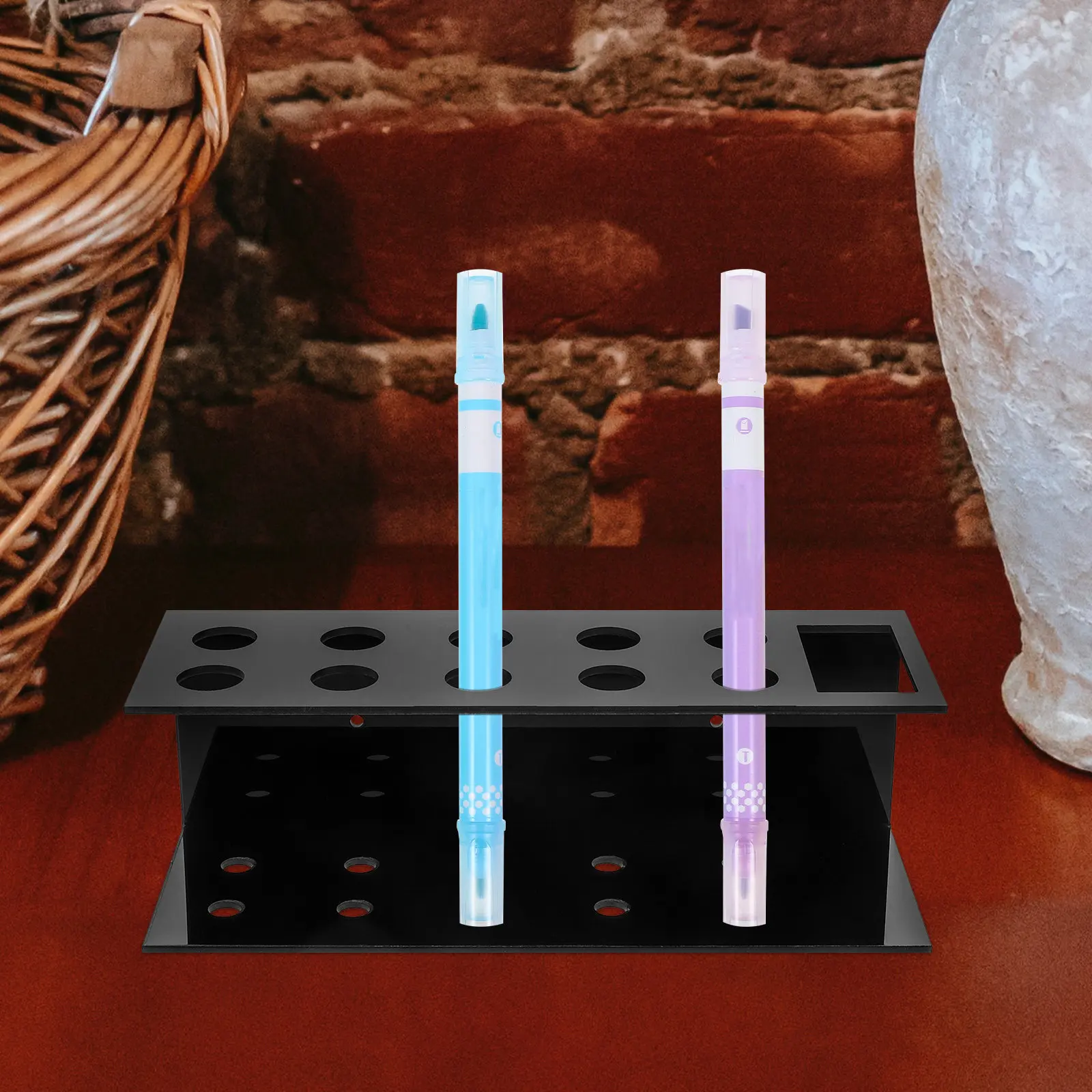 

1Set Acrylic Marker Pen Holder Clear Desk Organizer for Office School Travel Portable Sorting Pen Stand Multifunctional