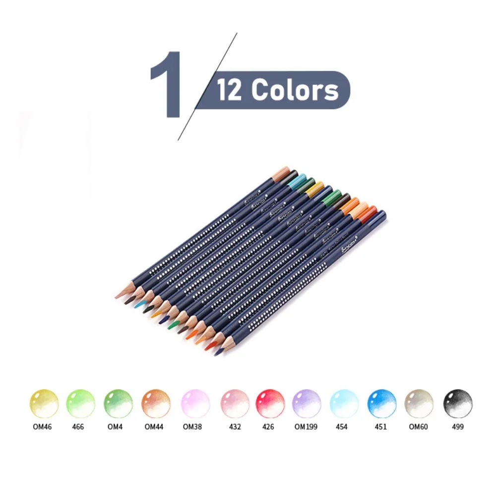 

Wooden 12/24/36 Colors Pencil Set Professional Art Watercolor Pencil Set with Brush Painting DIY Water Soluble Sketching Pencils