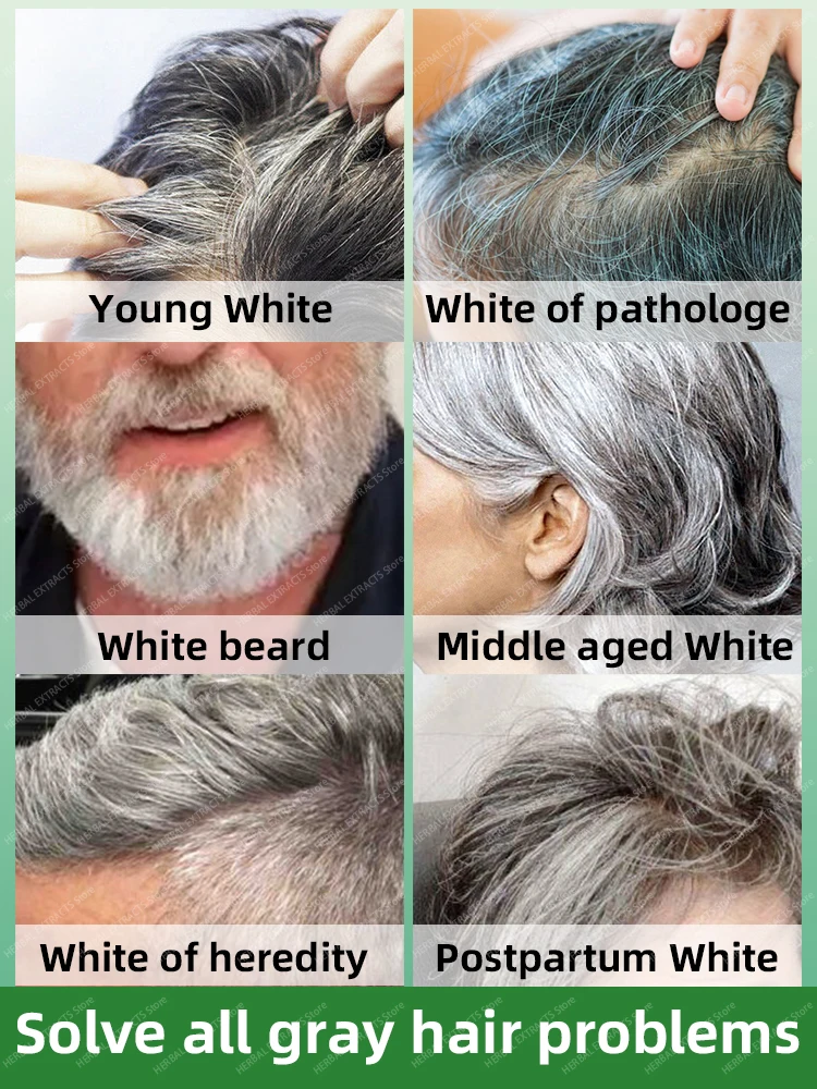 Anti Grey hair White to Black Natural Color Repair Nourishing