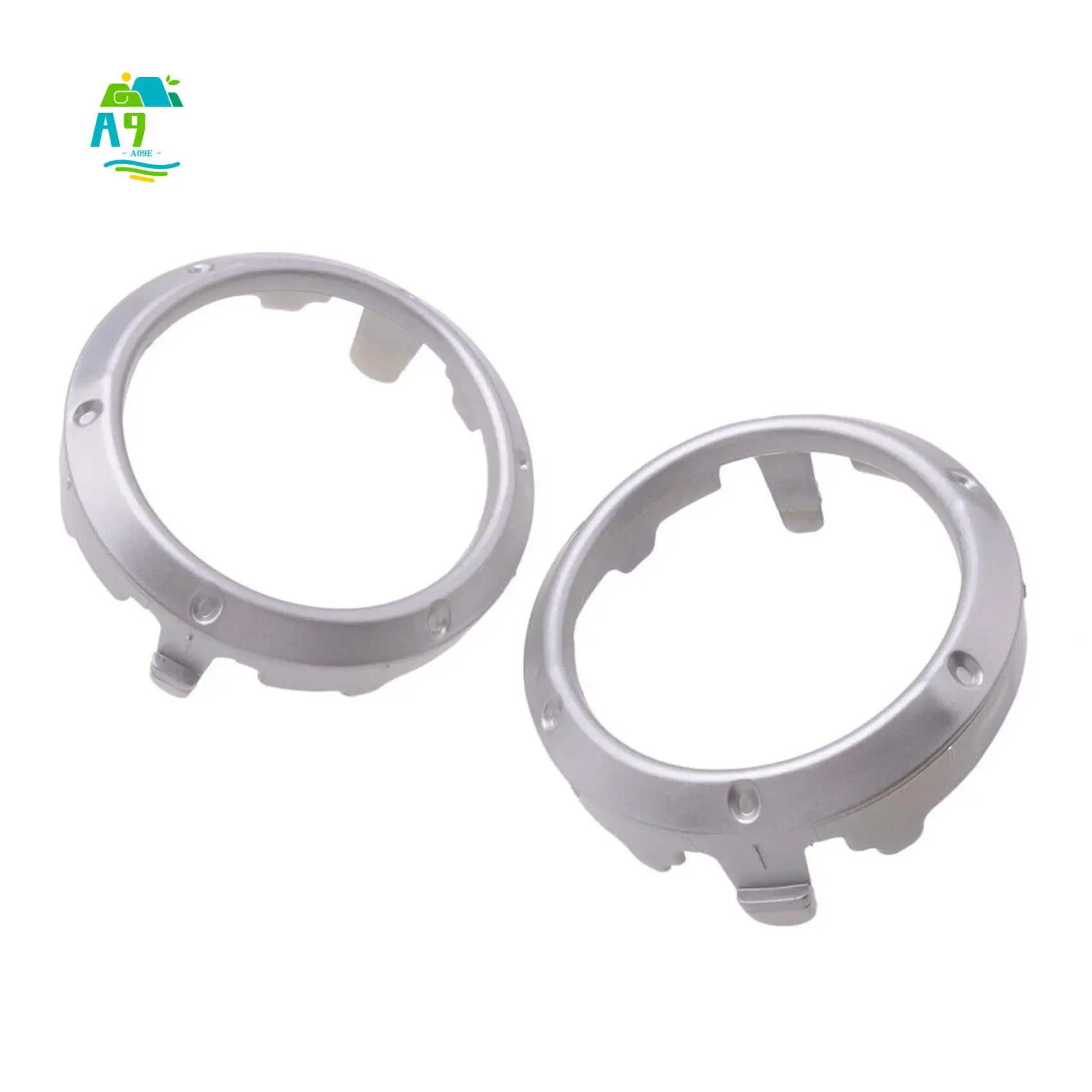 A09E-2Pcs Silver Front Fog Light Lamp Cover Frame Bezel Ring Fit For Toyota Highlander 2004 2005 2006 2007