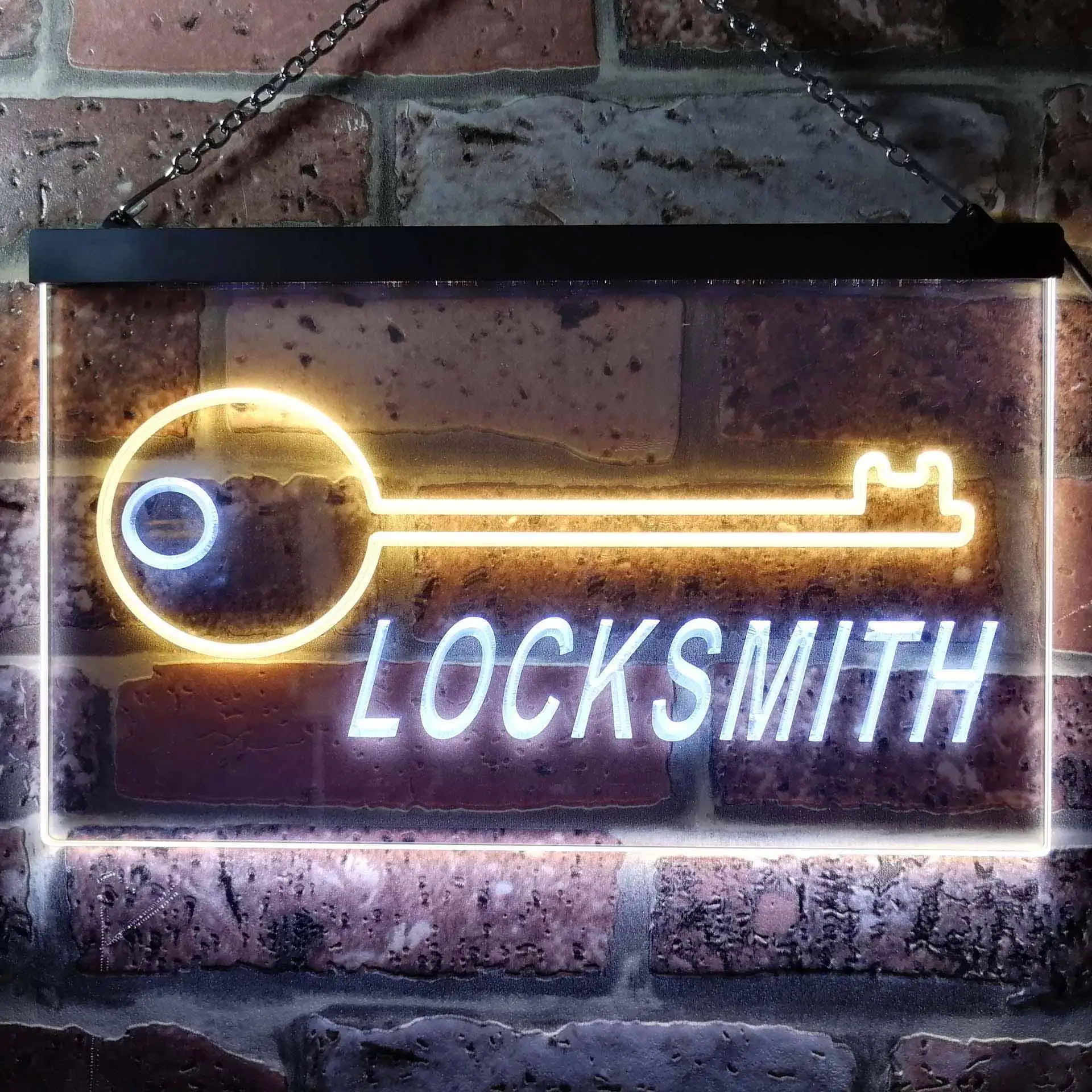 LOCKSMITH. Key Shop  Dual Color Led Neon Sign st6-i0408