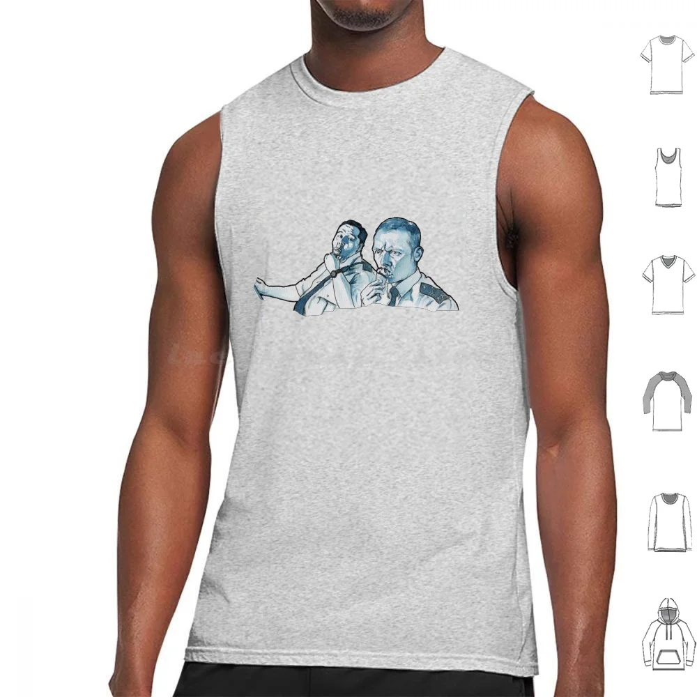 Hot Fuzz Tank Tops Vest Sleeveless Hot Fuzz Simon Pegg Nick Frost Cornetto Cornetto Trilogy Edgar Wright Cops Movie Geek Nerd