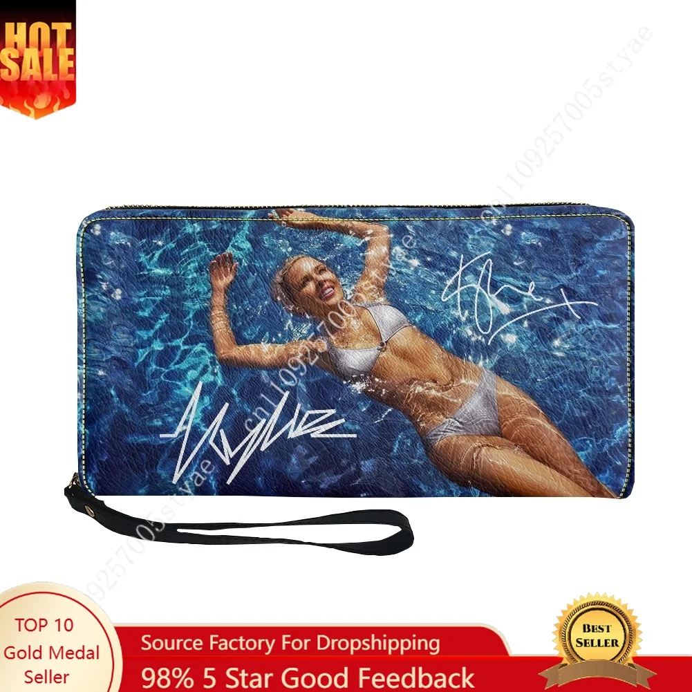 Kylie Minogue Custom Purse Mens Womens Teenagers Zipper Long Wallets Double Print  Portable Wallet Gift Bag