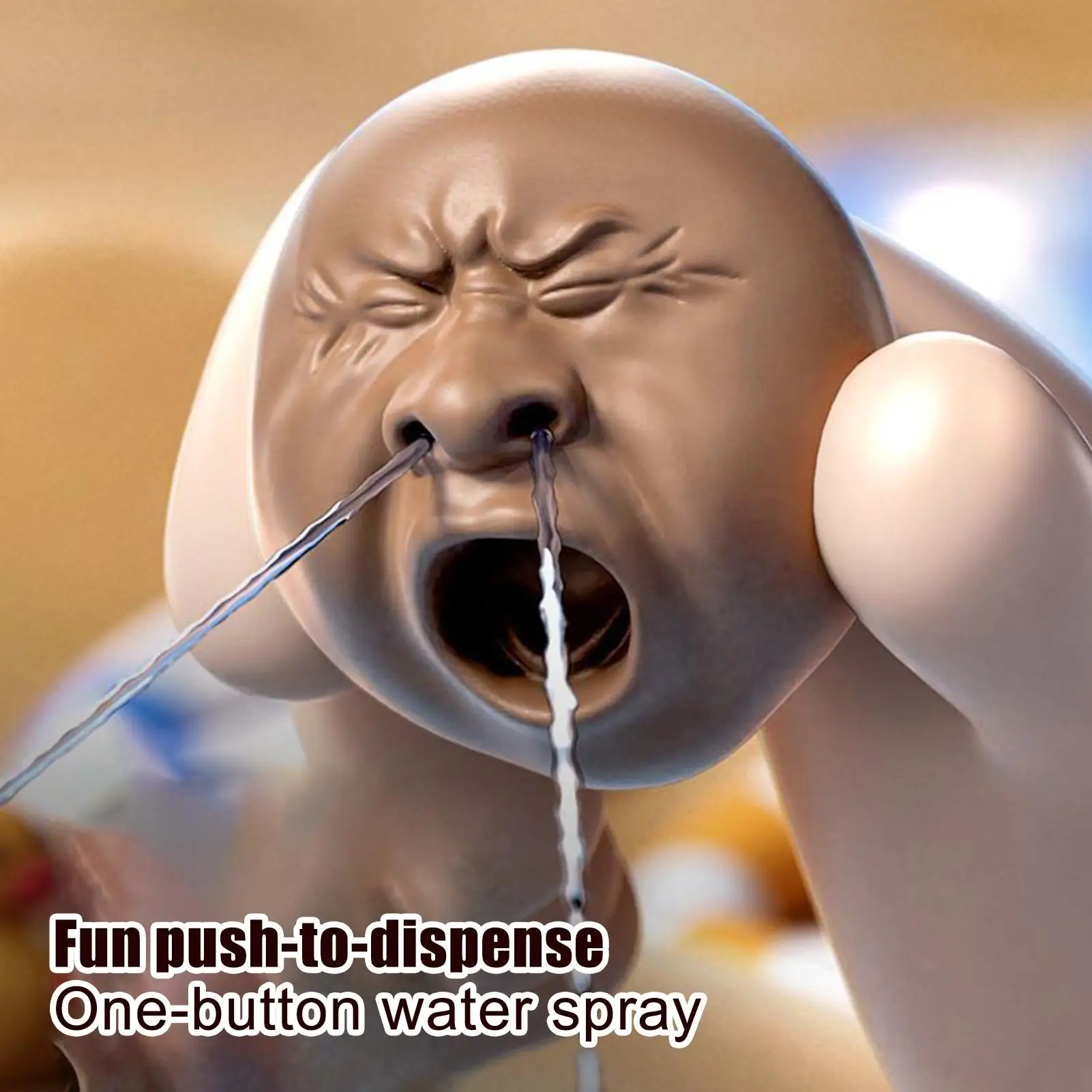 Water Sprinkler Toys Squeeze Yawning Face Tea Pet Water Sprayer Tricky Squeeze Toys Party Favor for Men Women Girls Teens