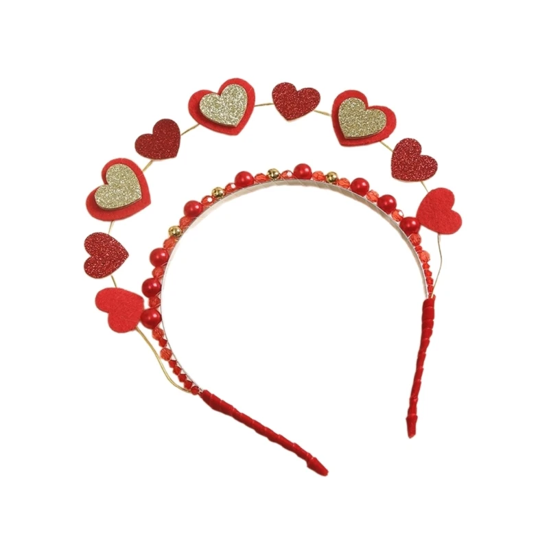 Glittering Love Headband for Women Girl 2024 Valentines Party Headdress Stage Props Hairhoop Hair Dropshipping