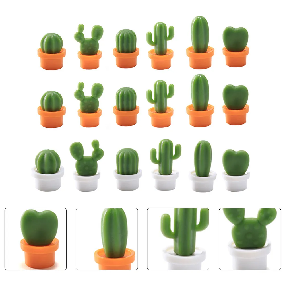 

18Pcs Adorable Cactus Magnets High-Quality Resin Magnetic Stickers Easy Apply Remove Perfect for Fridge Door Board Cubicle