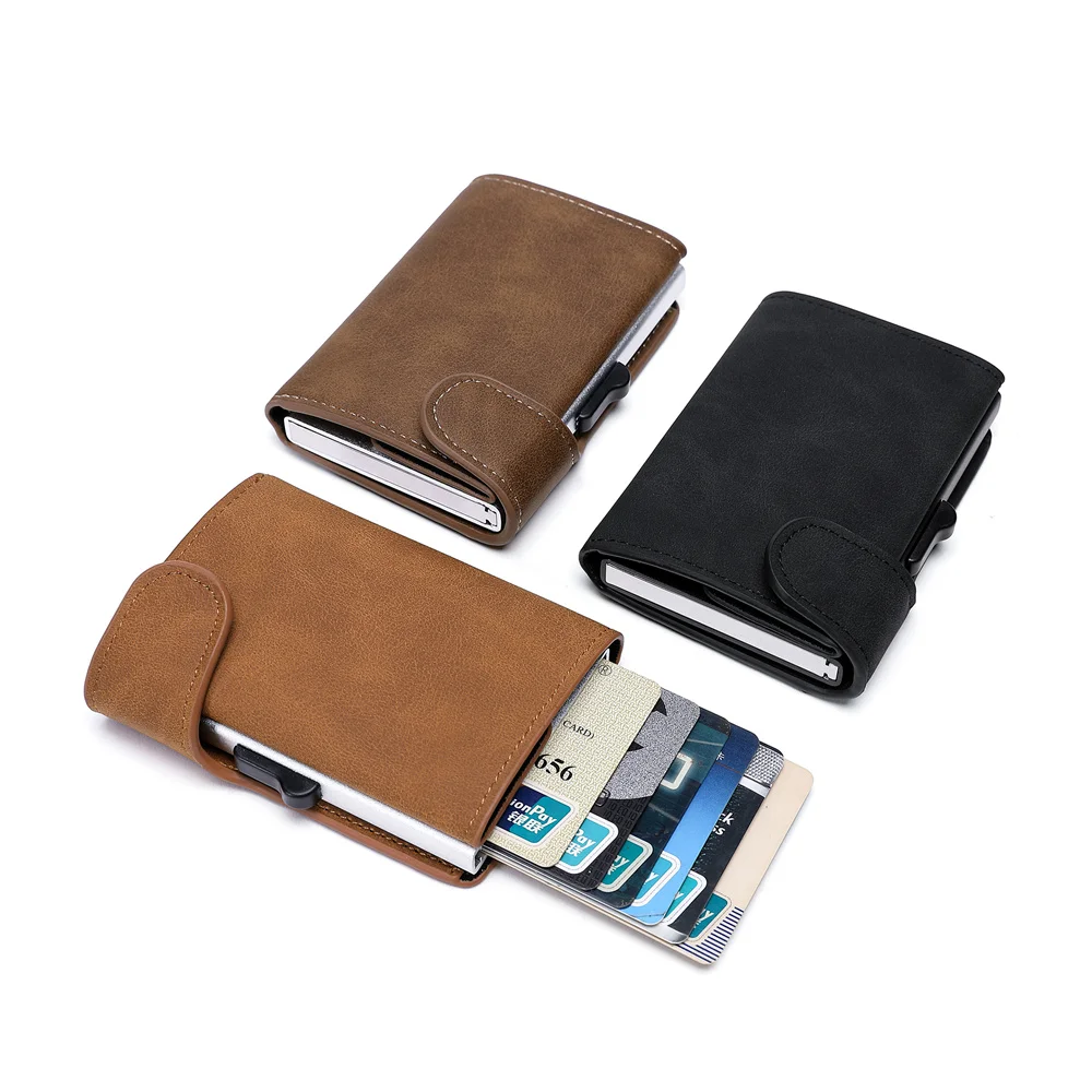 Metal Wallet RFID Credit Card Holder Men Business ID Card Case Automatic RFID Card Wallet Aluminium Bank Card Wallets image 2