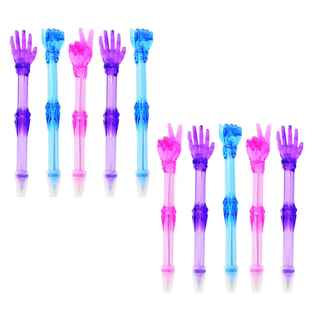 10Pcs Gel Ink Pens For Office Desk Pen Christmas Party Favors Scissors Finger Design Ballpoint Transparent Smooth