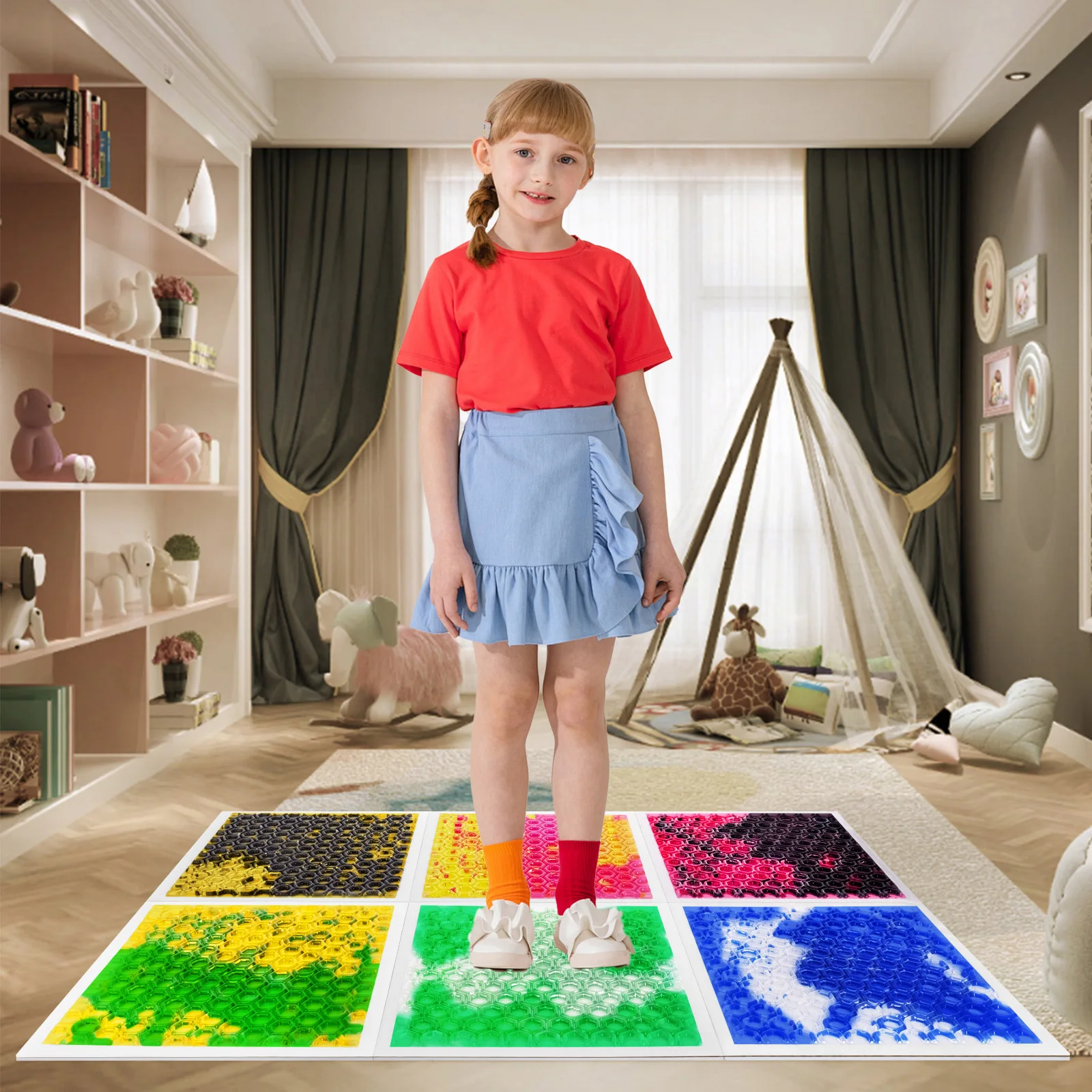 

Visual Sensory Toys Mat for Kids Tactile Sensory Experience Explore Educational Play Mat