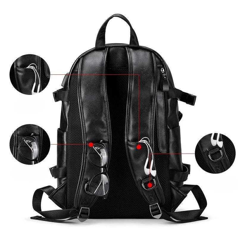 

Рюкзак мужской, мужской модный тренд, молодежный простой кожаный рюкзак для отдыха и путешествий, студенческий компьютерный школьный рюкзак, модный и изысканный