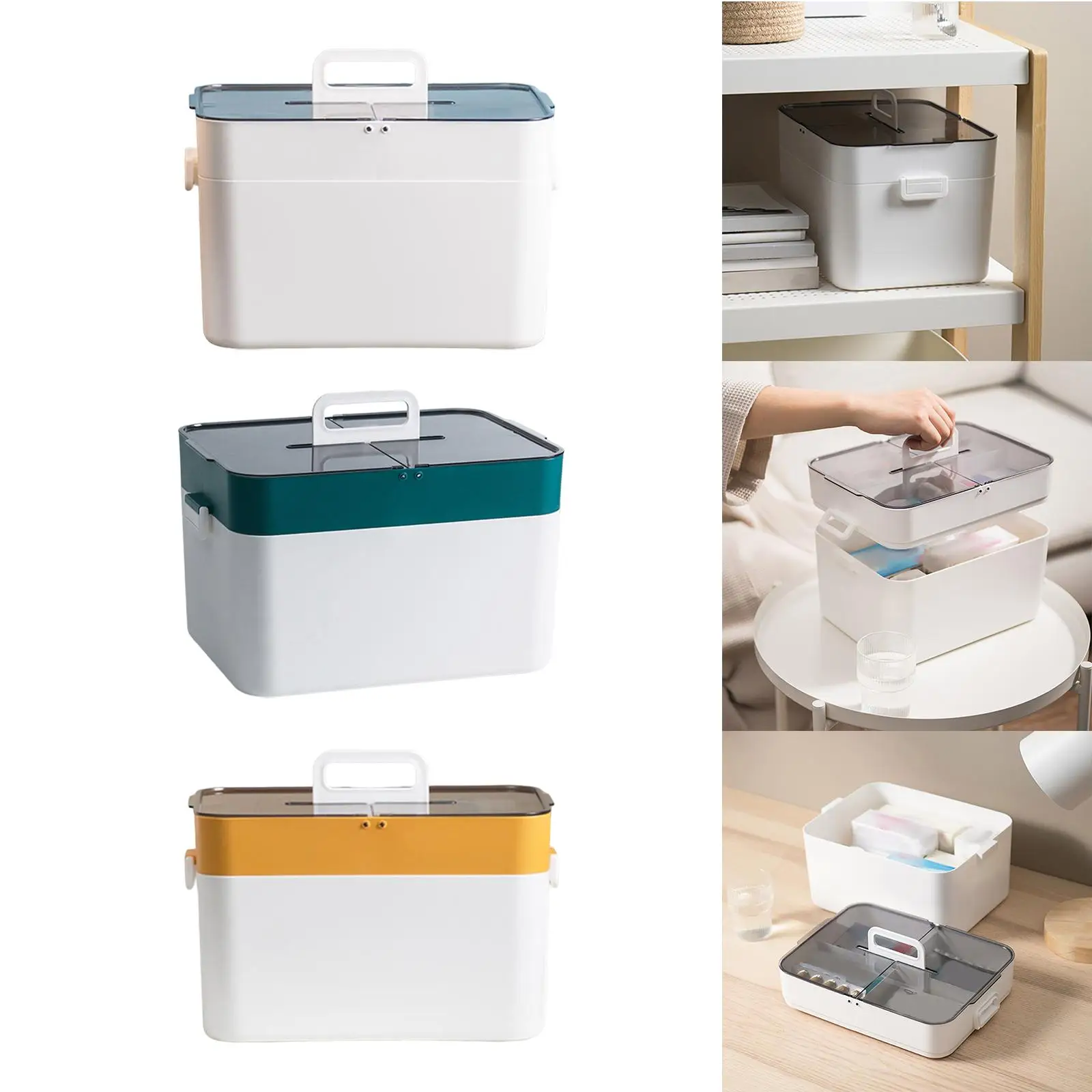 lovehousesky Contenitore portaoggetti Scatola organizer Kit di pronto soccorso per emergenze domestiche