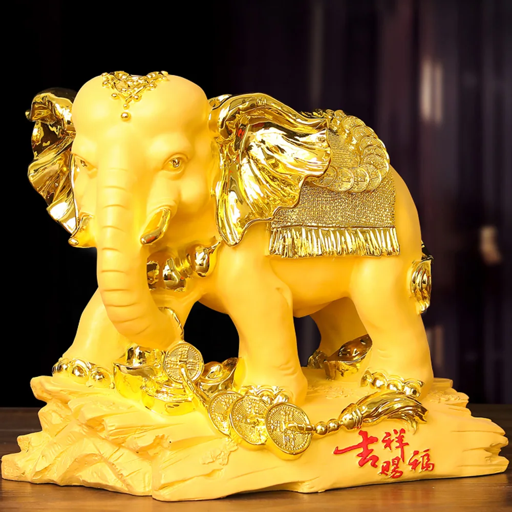 Zhaocai Elephant Decoration Pair of Home Furnishings, TV, Wine Cabinet Decoration, Office Relocation, Opening Business Gifts