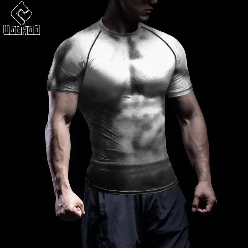 

Carnival Hero Men Cosplay T-Shirt Party Costumes Red White Raglan Sleeve Compression Shirt Fitness Sports Novelty Male Top