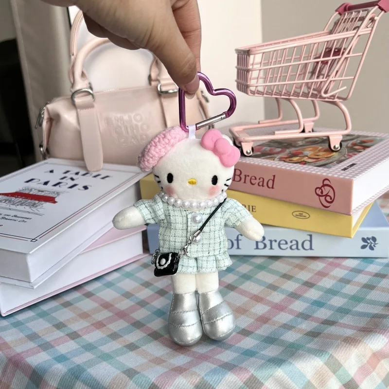 산리오 만화 헬로키티 롱 레그 시리즈 플러시 키체인 펜던트 귀여운 일상 백팩 맞춤형 패션 액세서리